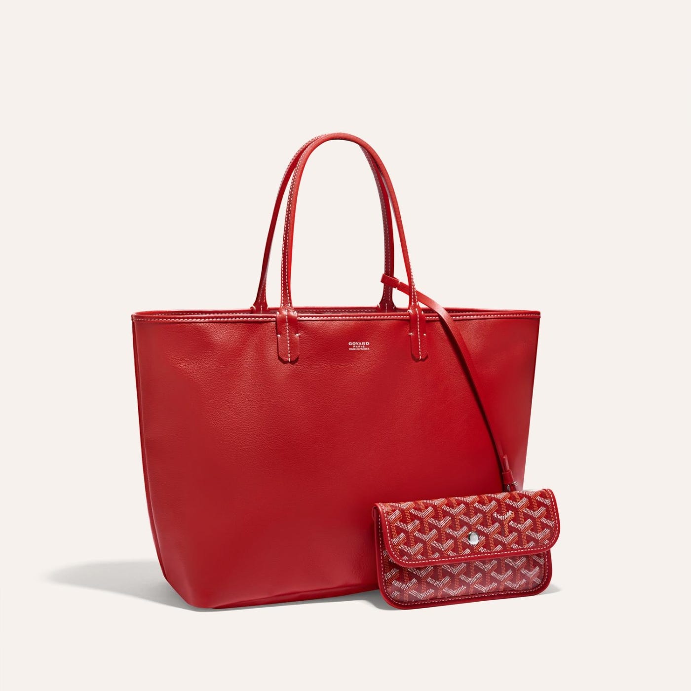 Goyard Goyardine Red Anjou PM Reversible Tote Bag Palladium Hardware - Image 1